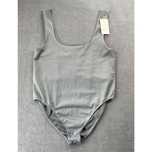 a new day Tops - A New Day Scoop Neck Bodysuit Womens XL Gray Minimalist Basic‎ Layering Capsule